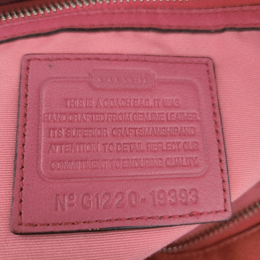 Coach Hampton Coral Pink Leather Shoulder Crossbody Bag Purse 19393 - Picture 8 of 16